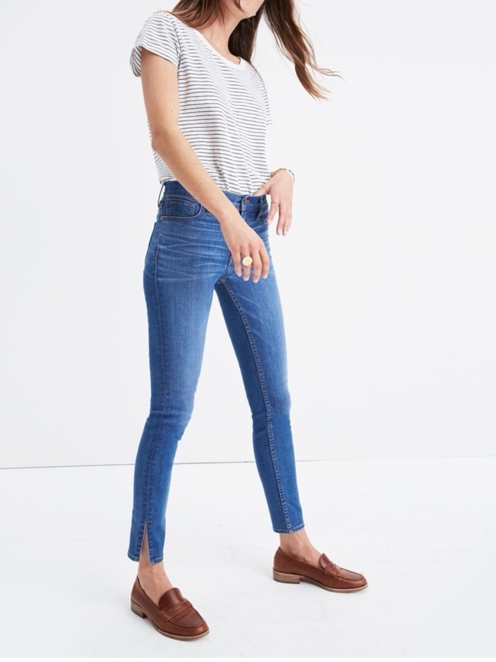 Madewell 9” High Rise Skinny Split Hem Jeans | 26